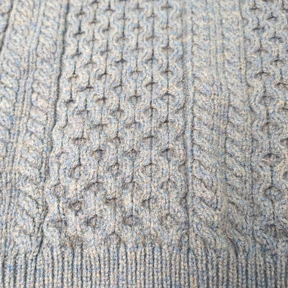 Aran Sweater Market 100% Wool Green Fisherman Sweater Size XL - Picture 2 of 7